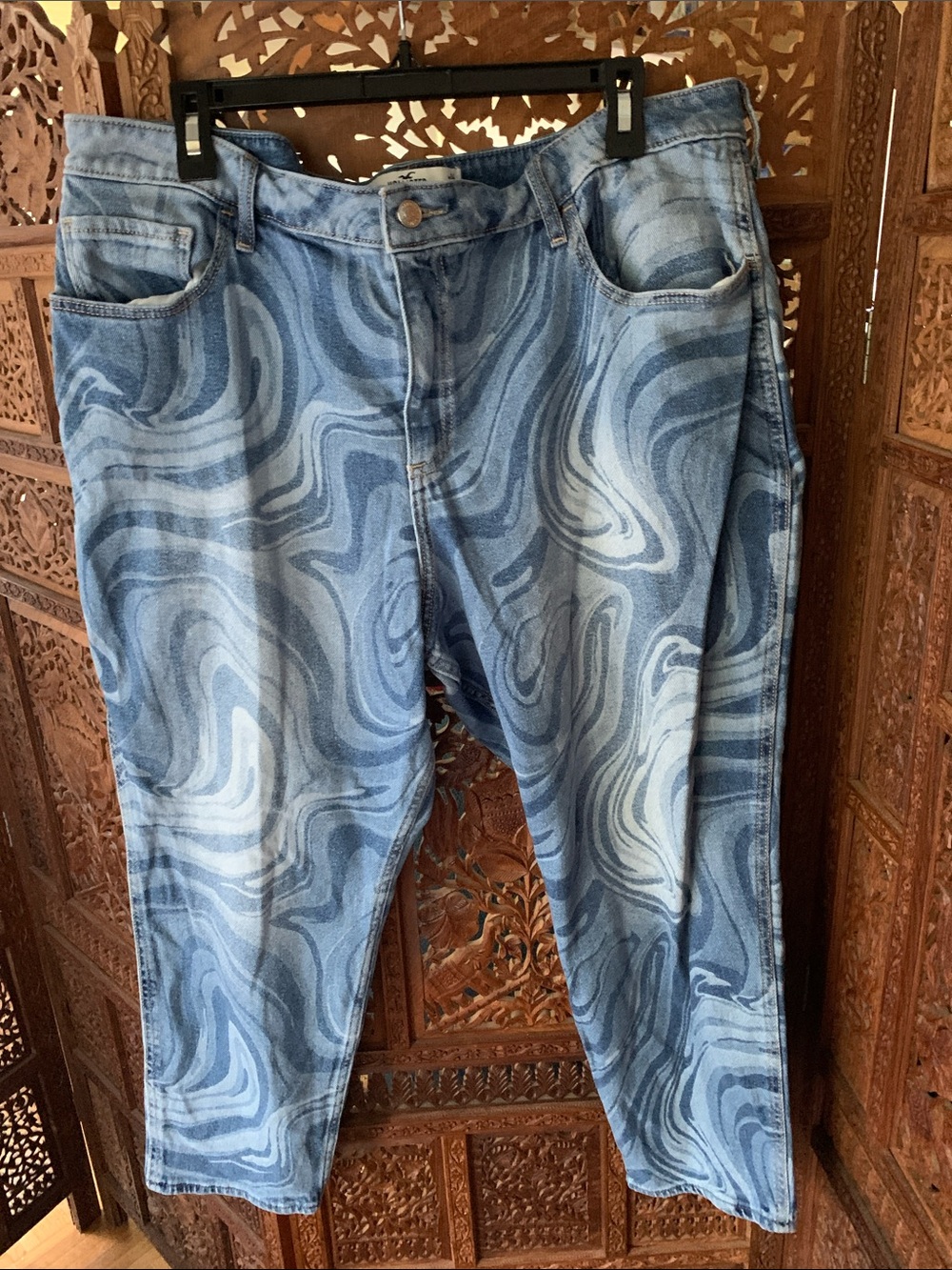 Hollister High-Rise Blue Swirl Jeans